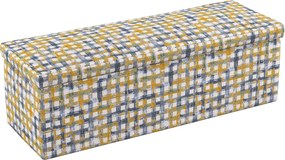 Truhlica čalúnená farba produktu modrá látka zapletaná, vzorované