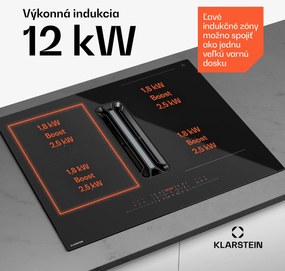 Klarstein AirJet Hybrid Down Air System, Indukčná varná doska s integrovaným digestorom, 477 m³/h, EEK A+