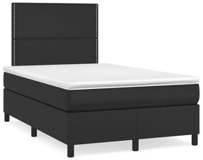 Boxspring posteľ s matracom a LED, čierna 120x190cm, umelá koža 3270287