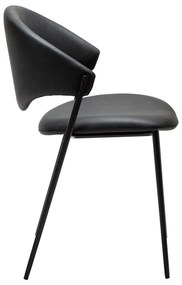 Čierna jedálenská stolička z imitácie kože Zone – DAN-FORM Denmark