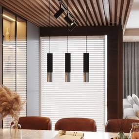 Sollux SL.0941 - Luster na lanku LOOPEZ 2xGU10/10W/230V čierna/chróm