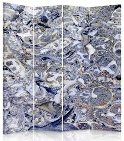 Ozdobný paraván, Mramorová mozaika - 145x170 cm, štvordielny, obojstranný paraván 360°