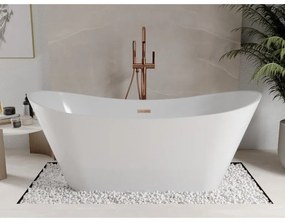 Mexen Celia, voľne stojaca vaňa 170 x 75 cm, biela, ružové zlato prepad, 52331707500-60