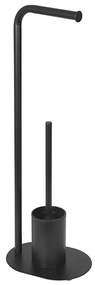 Aqualine - Stojan na toaletný papier a WC štetku SAMBA čierna
