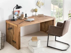 furniture-nabytek.cz - Masívny písací stôl Hankey z mangového dreva, rustikálny matný lak, prírodný – 160×70×75 cm