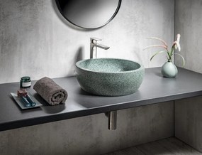 Sapho Sapho, PRIORI keramické umývadlo na dosku Ø 41 cm, hnedá s modrým vzorom, PI023