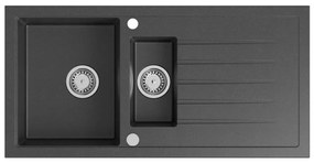 Sapho - Kuchynský drez 100x50 cm granit/čierna