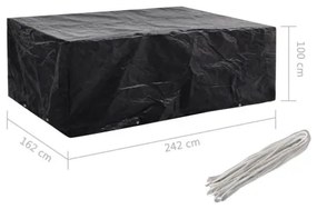 vidaXL Obal na záhradný nábytok s 8 očkami 242x162x100 cm-