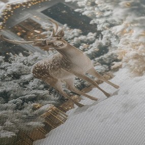 Obraz vianočný jeleň v lese