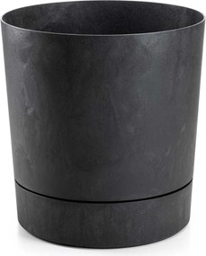 Kvetináč s podmiskou AZALEA 35 cm čierny betón