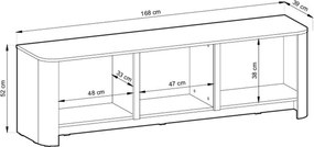 TV stolík Sorrenti 168 cm - kašmírová / zlatá