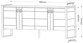 Dizajnová komoda Tadashi 180 cm vzor orech
