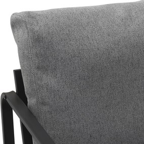Design-Shop Kreslo Manea - látka / kov - Tmavo sivá