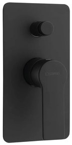 Matne čierna podomietková sprchová batéria (2 výstupy) Pax – Sapho