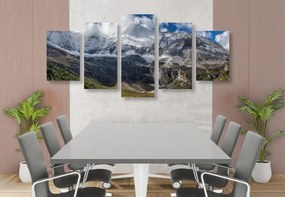 5-dielny obraz majestátna horská krajina - 200x100
