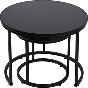 Dekorstudio Set 2ks čiernych kávových stolíkov LOFT DUO 60/40cm