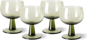 Set 4ks zelený pohár na víno na nízkej nohe The Emeralds - Ø 8*11cm/ 250ml