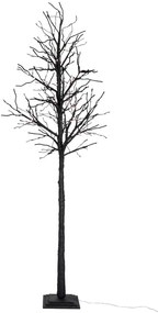 Dekoratívne čierny strom s LED svetielkami - teplá biela - 300 cm