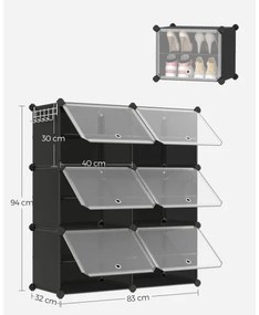 Modulárny regál s priehradkami BOXIFY čierny