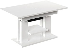 Rozkladací stôl Iso 110/170x65cm Biely lesk
