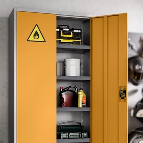 SKRINKA NA CHEMIKÁLIE MARIA, 900 x 1850 x 400 mm, sivo-žltá