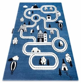 Detský kusový koberec Cesty v meste modrý 180x270cm