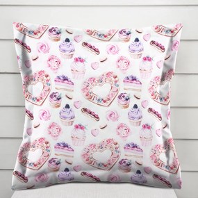 Biante Dekoračná obliečka na vankúš s lemom PML-037 Ružová cukráreň 45 x 45 cm