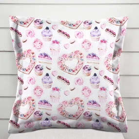 Biante Dekoračná obliečka na vankúš s lemom PML-037 Ružová cukráreň 45 x 45 cm