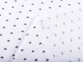 Biante Detský bavlnený záves Sandra SA-265 Tmavo sivé srdiečka na bielom 130x200 cm