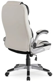 Vintino kancelárska otočná kožená stolička RONALD biela