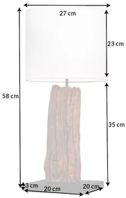 Stolná lampa Rousilique 60cm naplavené drevo