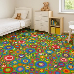 Spoltex, Detský metrážny koberec Candy 24, na mieru, šíře 4m, viacfarebná, filc, detská izba