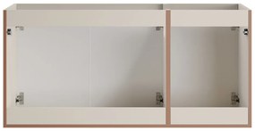 Závěsná skříňka Bella Cashmere Nika s deskou a umyvadlem 140 cm kašmírová/dub artisan