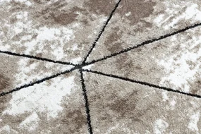 Koberec COZY Polygons, geometrický - hnedý