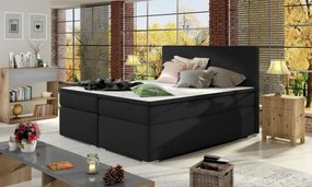 Posteľ Boxspring Divalia 200 x 180, čierna (látka - bd 02)
