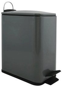 Tmavosivý nášľapný oceľový odpadkový kôš 5 l Erik – Spirella