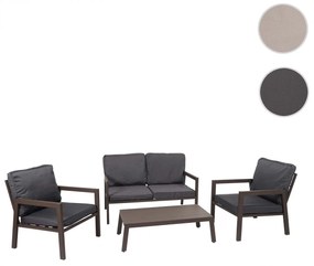 Záhradná súprava 2 kresiel, lavice a stolíka HWC-L64 - sivý poťah