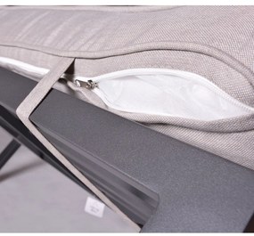 Čierno-béžový kovový záhradný lounge set pre 8 Portland – Rojaplast