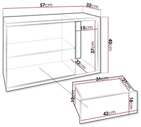 Nočný stolík BECE 40x57 cm biela