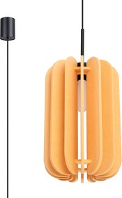 Závesné svietidlo Mula, 1x žlté plstené tienidlo, (fi 27cm)