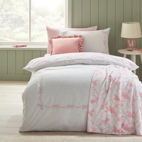 Biele obliečky na jednolôžko 135x200 cm Bow Embroidery – Catherine Lansfield