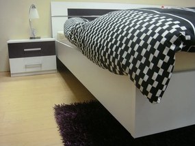 Posteľ s nočnými stolíkmi Burano 180x200 cm, biela / sivá