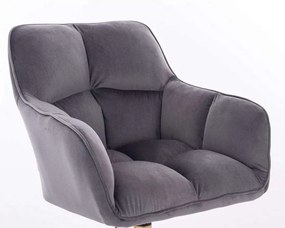 LuxuryForm DESIGN Kreslo AMALFI VELUR na striebornom tanieri - tmavo šedé