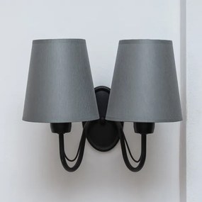 Nástenné svietidlo MALBO 2xE27/15W/230V sivá/čierna