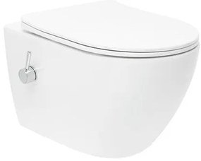 WC s bidetom závesné SAT Fusion vírové vrátane dosky softclose, so zadným odpadom SATFUS11BFC