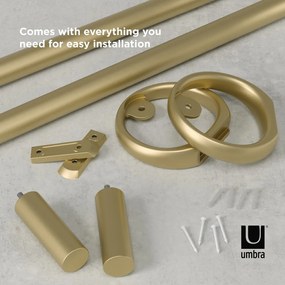 Oceľová roztiahnuteľná garniža 107 - 305 cm Ringlet - Umbra