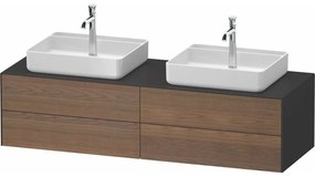 DURAVIT White Tulip závesná skrinka pod dve umývadlá na dosku, 4 zásuvky, 1600 x 550 x 408 mm, americký orech masív/grafit matný, WT4868B77580000