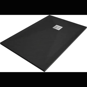 Mexen Stone+ kompozitná štvorcová sprchová vanička 140 x 90 cm, Čierna - 44709014