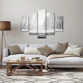 Obraz - Drevené mólo v zime (150x105 cm)