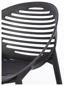 Záhradná jedálenská súprava pre 6 osôb s čiernou stoličkou Joanna a stolom Strong, 210 x 100 cm